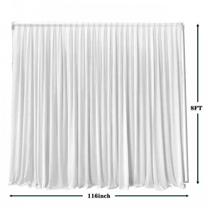 Voile Sheer Drape/Backdrop 14 ft x 116 Inches White 