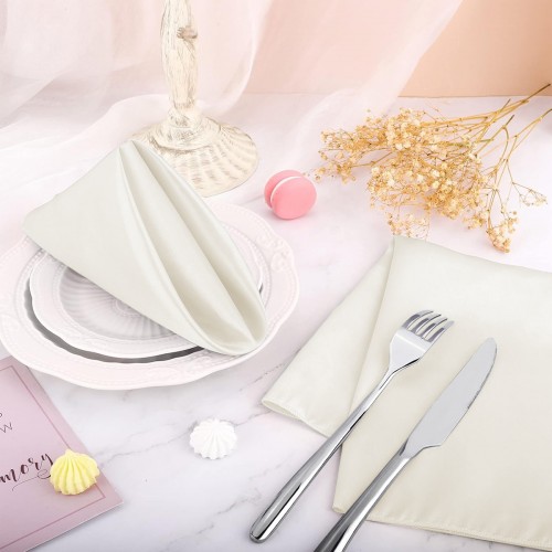 15.75 Inch Satin Cloth Napkins Beige 