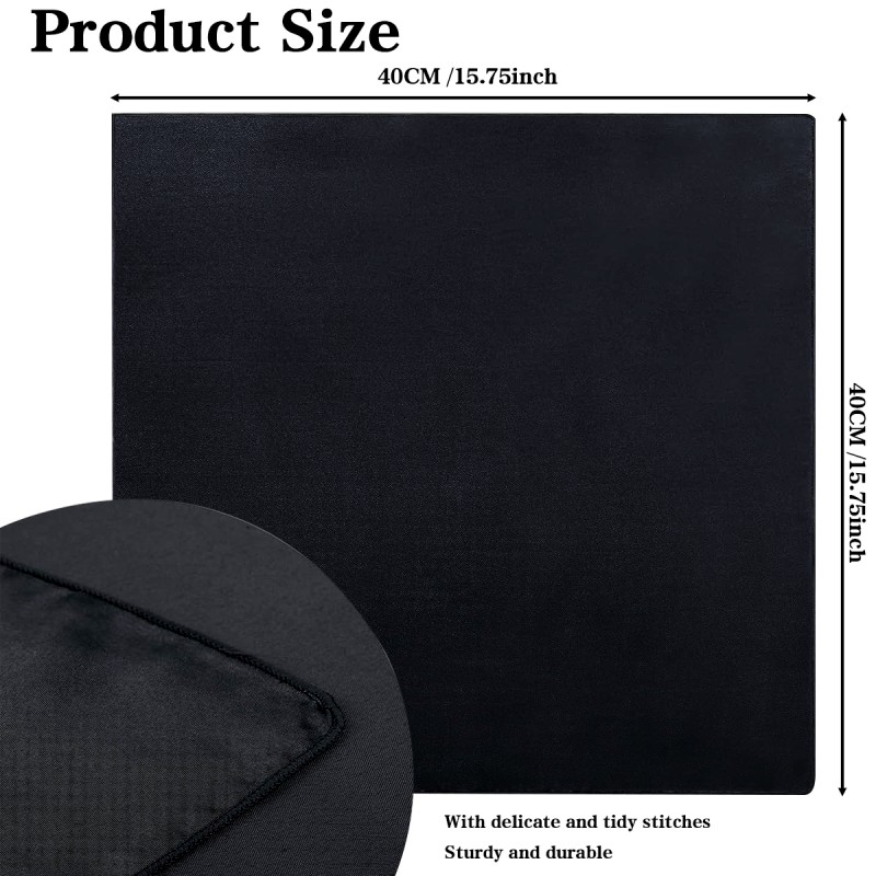 15.75 Inch Satin Cloth Napkins Black 