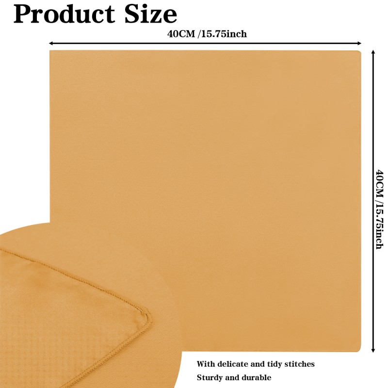 15.75 Inch Satin Cloth Napkins Gold 