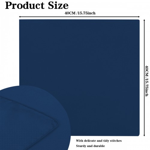 15.75 Inch Satin Cloth Napkins Navy Blue