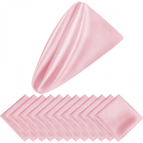 15.75 Inch Satin Cloth Napkins Pink