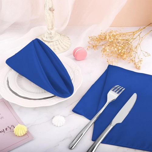 15.75 Inch Satin Cloth Napkins Royal Blue