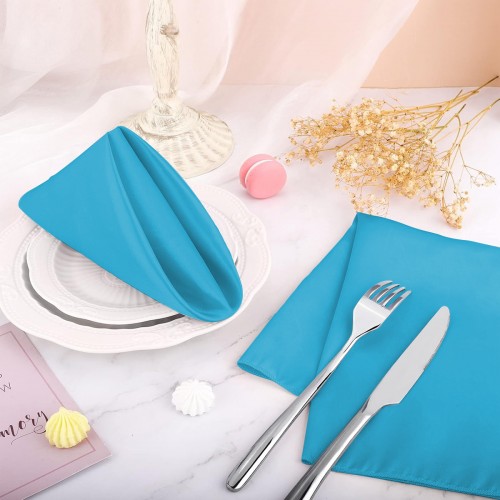 15.75 Inch Satin Cloth Napkins Turquoise 