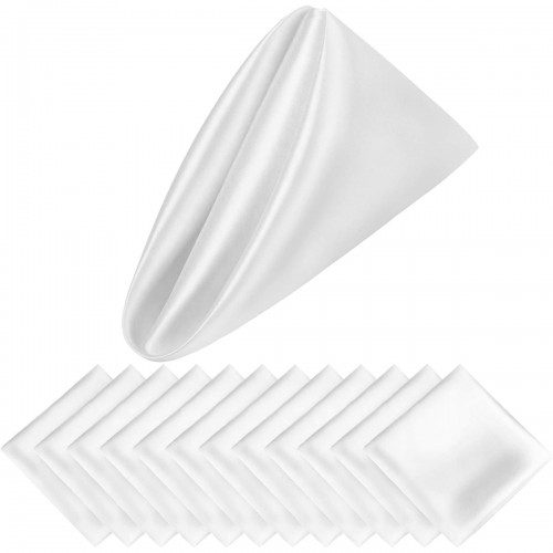 15.75 Inch Satin Cloth Napkins White