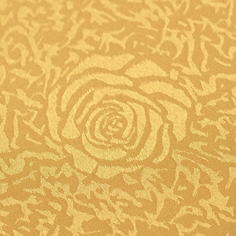 Oval Jacquard Tablecloth Peony Damask Patterns Table Cloth Gold 