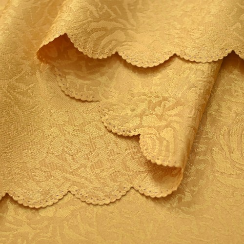 Oval Jacquard Tablecloth Peony Damask Patterns Table Cloth Gold