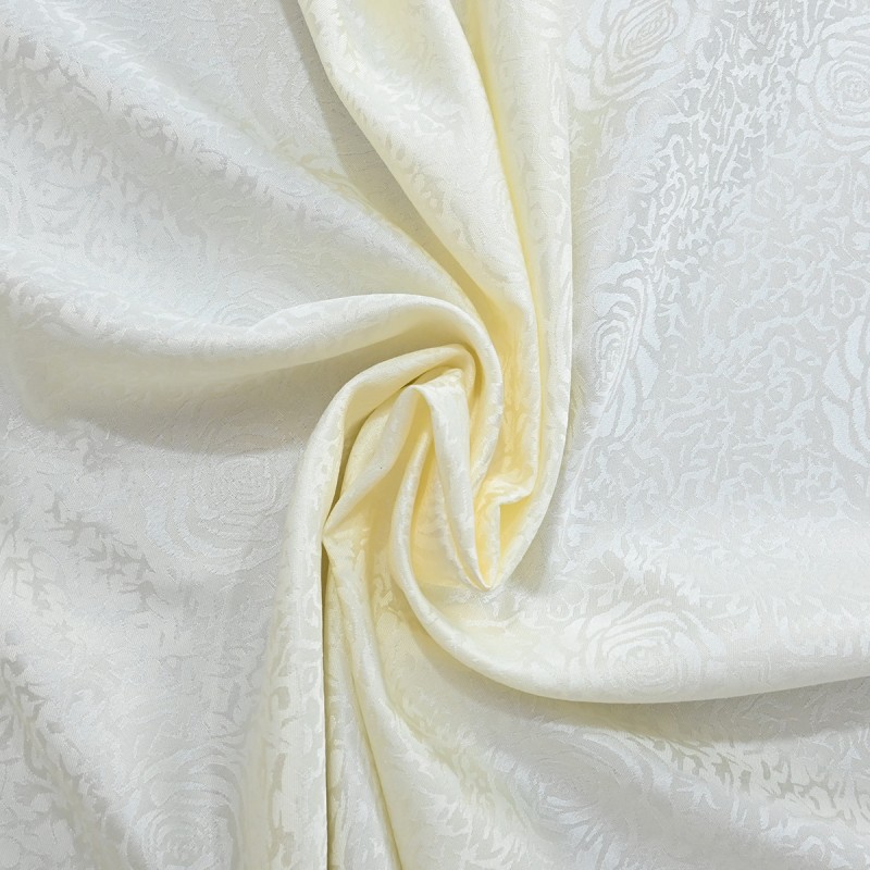 Oval Jacquard Tablecloth Peony Damask Patterns Table Cloth Ivory 