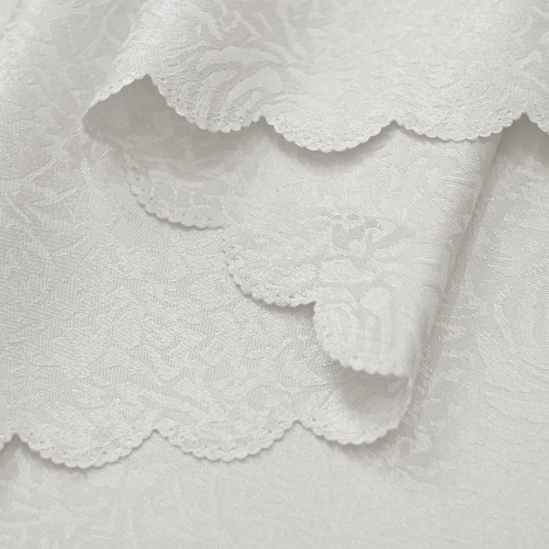 Rectangle Jacquard Tablecloth Peony Damask Patterns TableCloth Ivory 