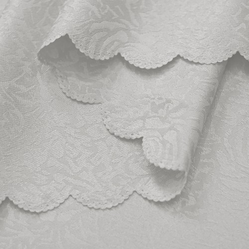 Rectangle Jacquard Tablecloth Peony Damask Patterns TableCloth Silver 