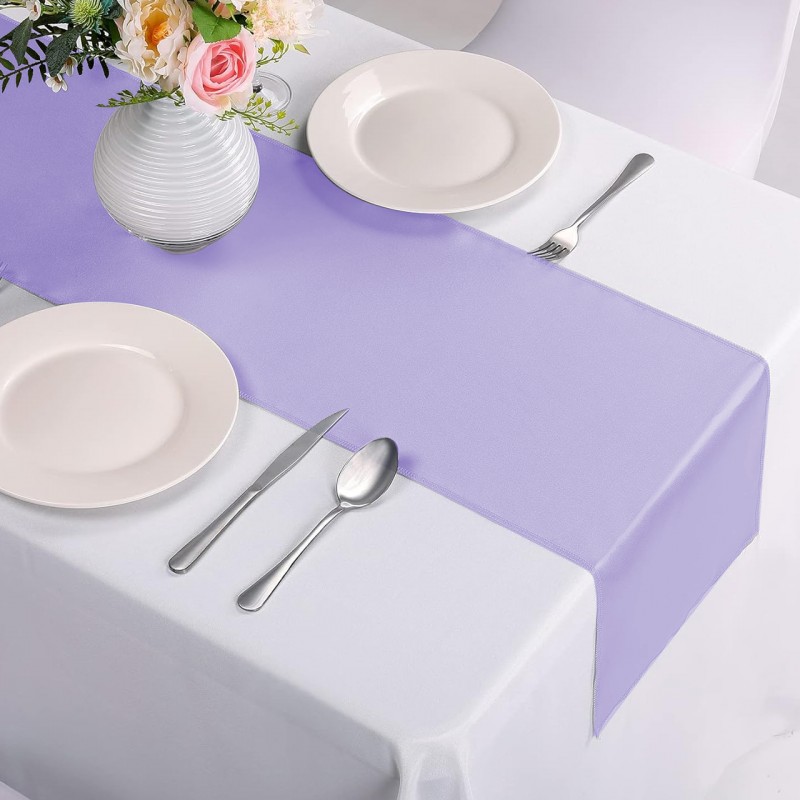 14 x 108 Inch Satin Table Runner Lavender 