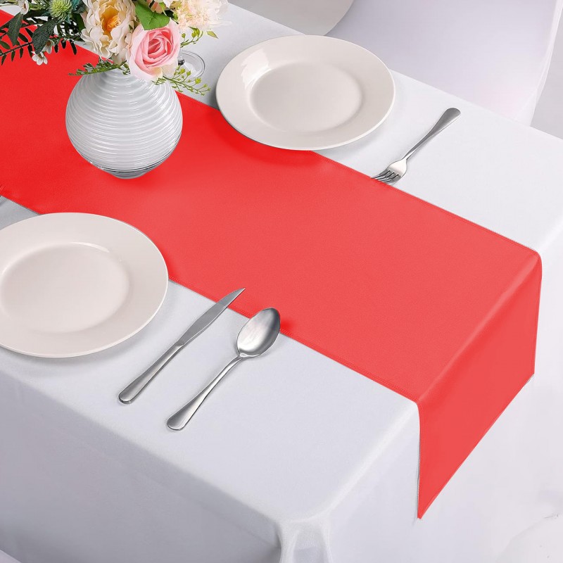 14 x 108 Inch Satin Table Runner Red 