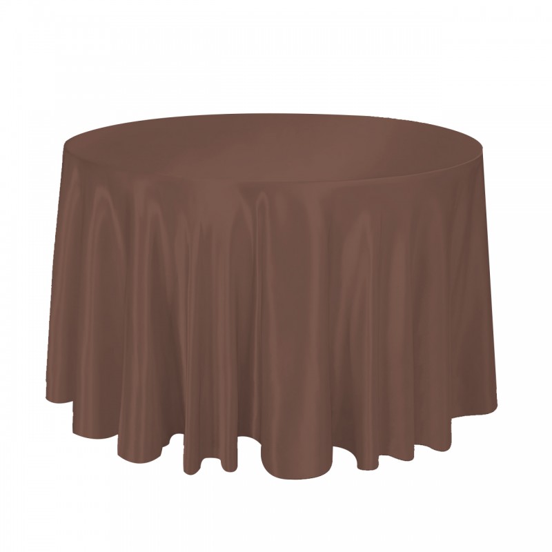 120 Inch Round Satin Tablecloth Chocolate 