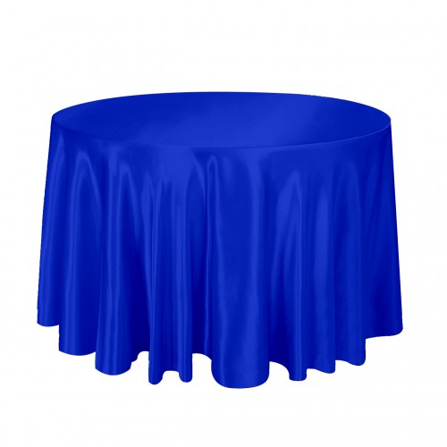 120 Inch Round Satin Tablecloth Royal Blue