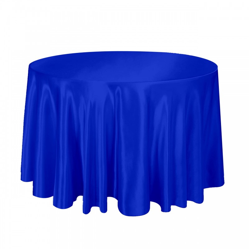 120 Inch Round Satin Tablecloth Royal Blue