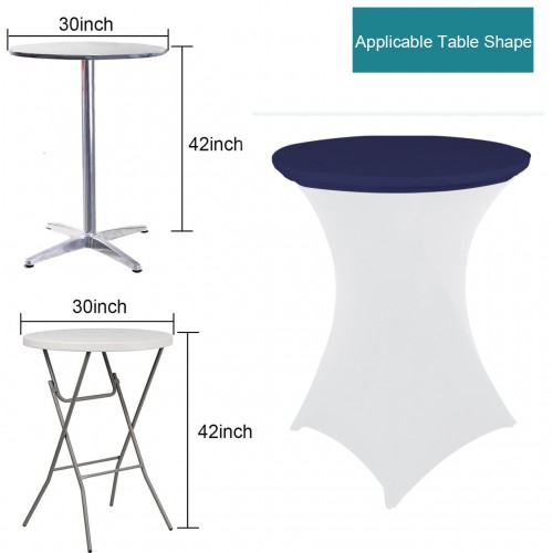 30 Inch Stretch Spandex Table Topper/Cap Navy Blue