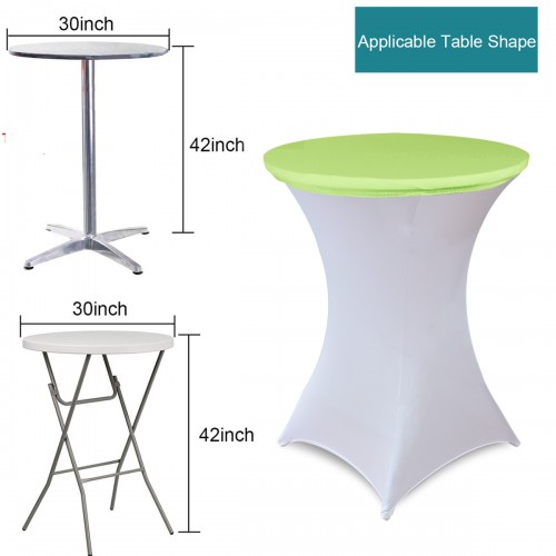 30 Inch Stretch Spandex Table Topper/Cap Light Green