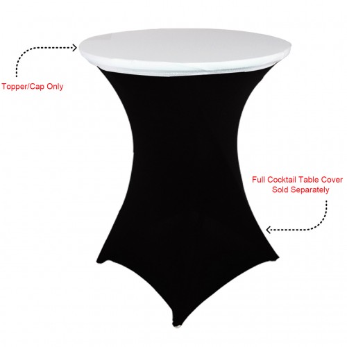 30 Inch Stretch Spandex Table Topper/Cap White