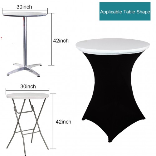 30 Inch Stretch Spandex Table Topper/Cap White