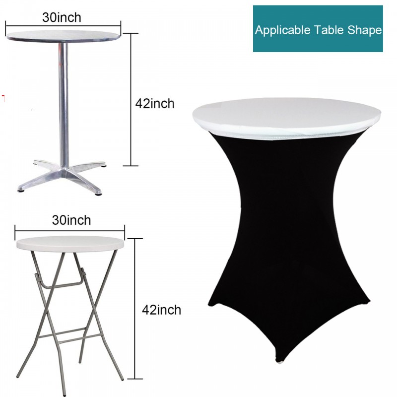 30 Inch Stretch Spandex Table Topper/Cap White 