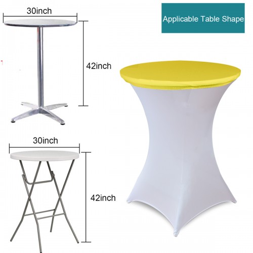 30 Inch Stretch Spandex Table Topper/Cap Yellow