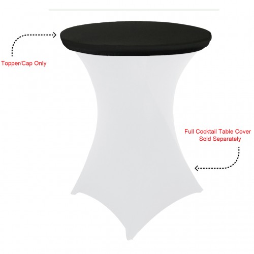 30 Inch Stretch Spandex Table Topper/Cap Black 