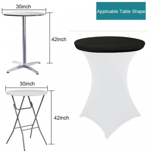 30 Inch Stretch Spandex Table Topper/Cap Black