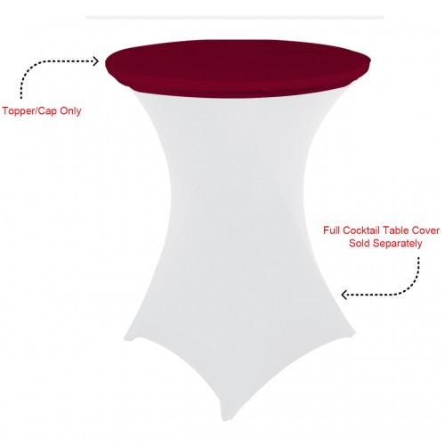 30 Inch Stretch Spandex Table Topper/Cap Burgundy