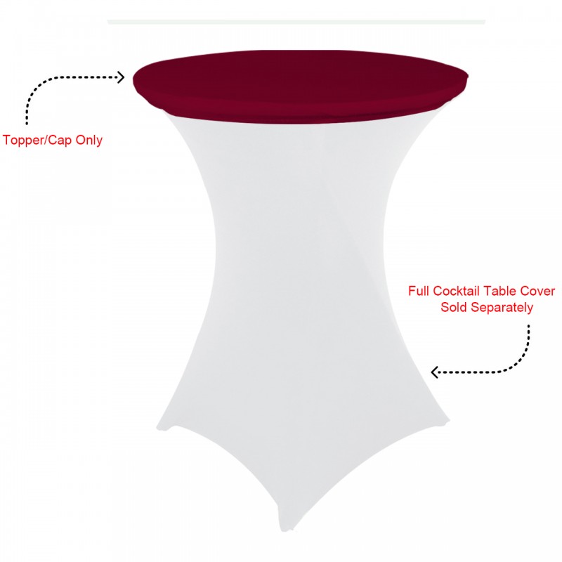 30 Inch Stretch Spandex Table Topper/Cap Burgundy 