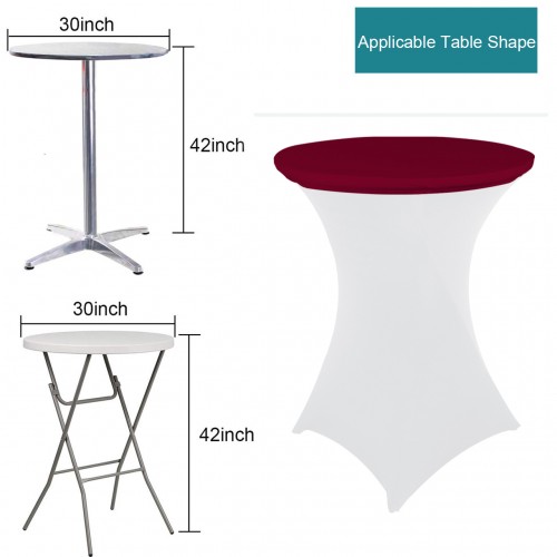 30 Inch Stretch Spandex Table Topper/Cap Burgundy 