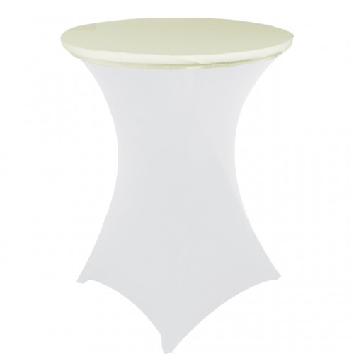 30 Inch Stretch Spandex Table Topper/Cap Ivory