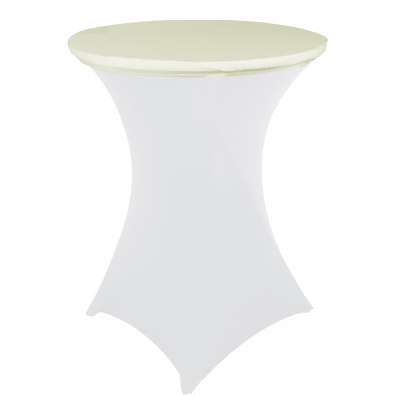 30 Inch Stretch Spandex Table Topper/Cap Ivory