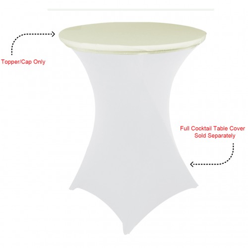 30 Inch Stretch Spandex Table Topper/Cap Ivory