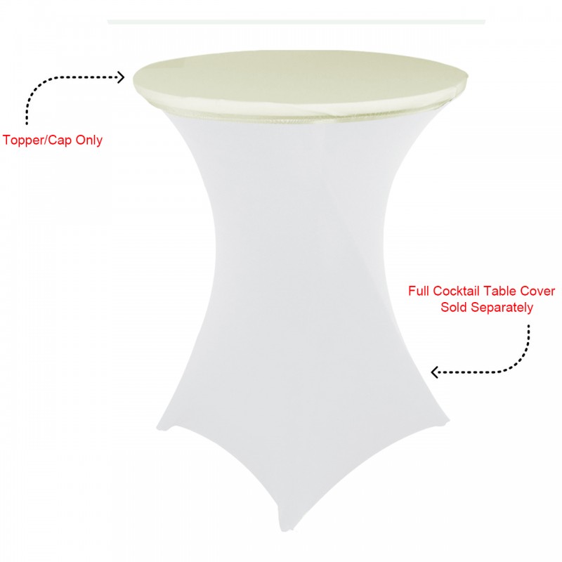 30 Inch Stretch Spandex Table Topper/Cap Ivory 